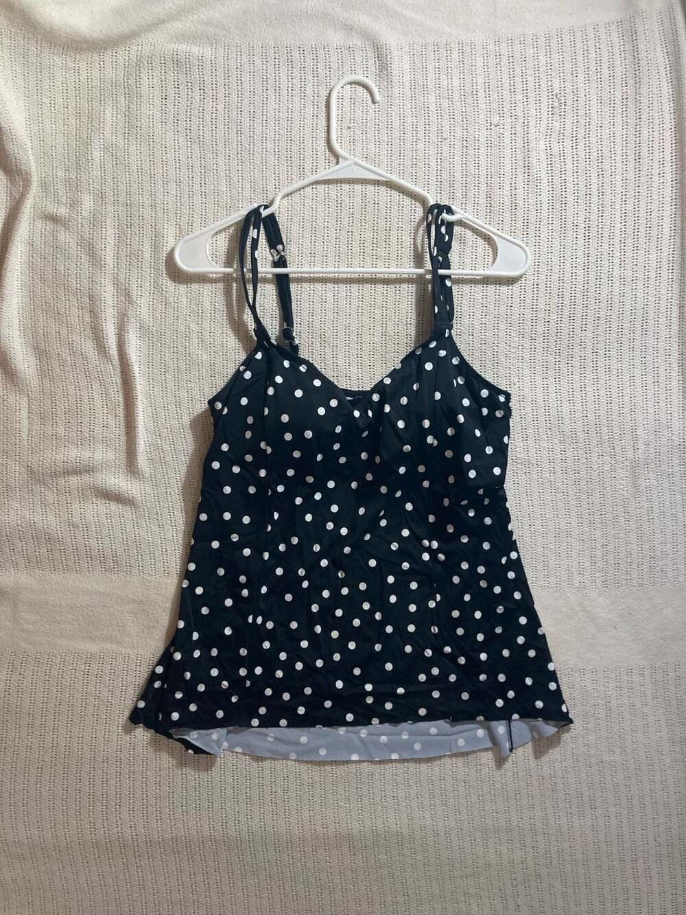 Lands' End Polka Dot Tankini Swim Top Size 14